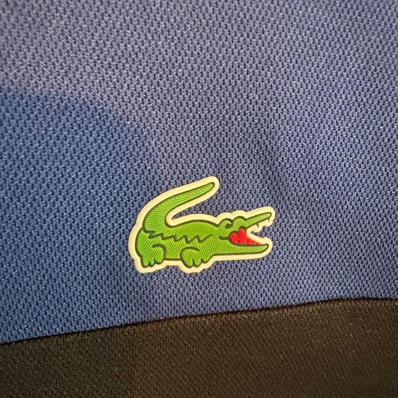 Lacoste Sport‎ Ultra Dry Colorblock Crew Neck Shirt Blue Black White 2XLB